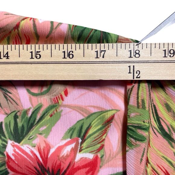 J.Jill Seashell Paradise Found Floral Tunic Top Dress Size 2X Bell Sleeve Pink - Picture 13 of 16